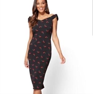 New York & Company Sheath Dress XL New Whimsical Goth Rockabilly Twee